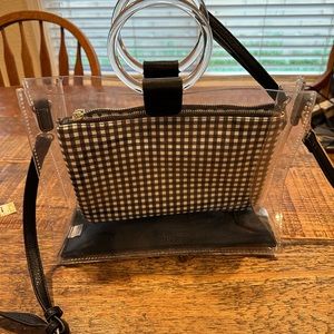 Handbag/ shoulder bag . clear with gingham insert.